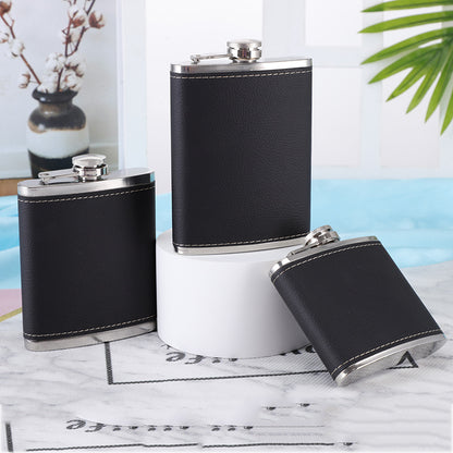 Black Leather Flask