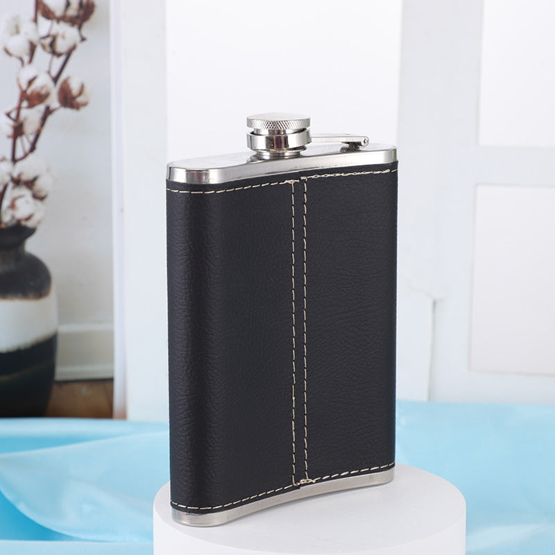 Black Leather Flask