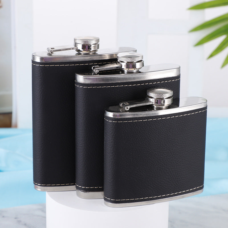Black Leather Flask